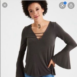 XS American Eagle Bell-Sleeved Top